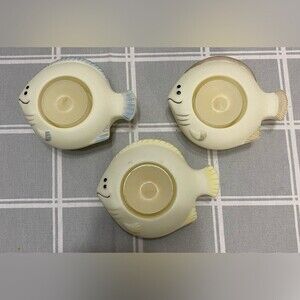 PartyLite Aqua Pals Fish Floating Bisque Porcelain Tealight Candle Holders P7144